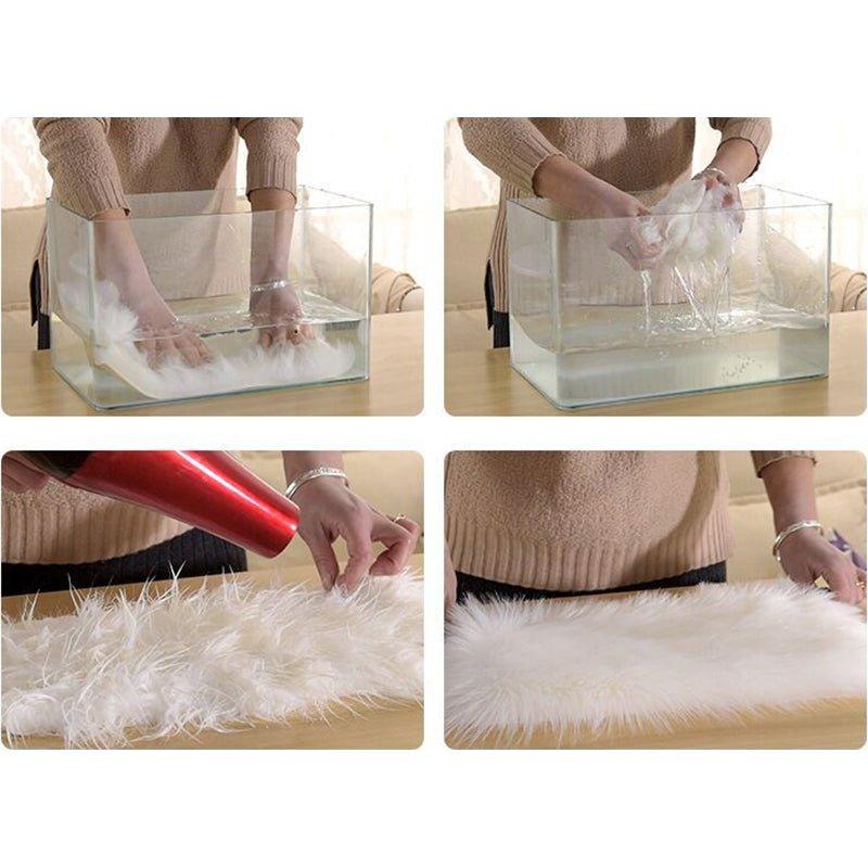 Large Shaggy Faux Fur Sheepskin Rug (120x180cm)