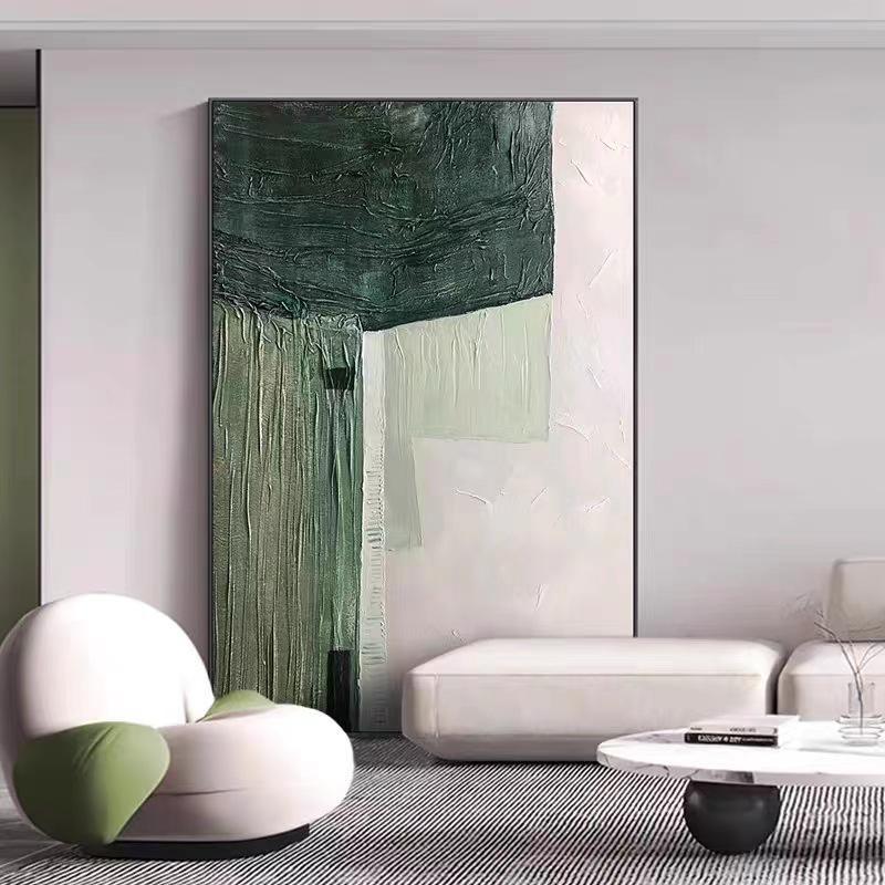 Beautiful Green Conceptual Abstract Ready To Hang Framed Painting