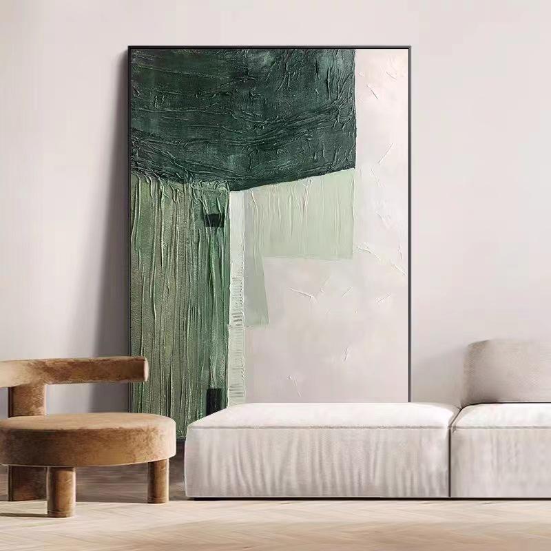 Beautiful Green Conceptual Abstract Ready To Hang Framed Painting